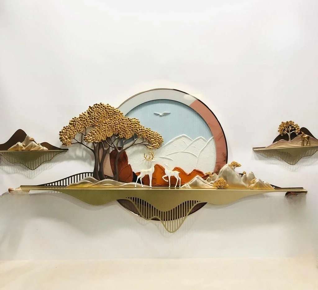 Driftwood Ocean Ripple Wall Sculpture with LED Glow