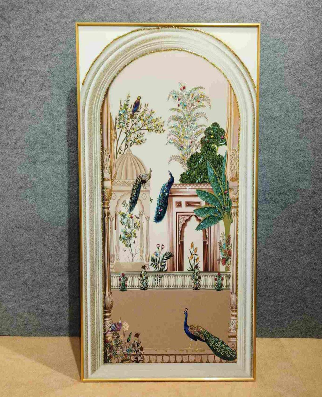 "Regal Peacock Palace" Crystal Wall Art for Grand Home Decor