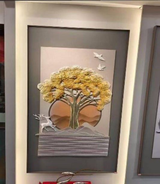 "Golden Sanctuary" 3D Vertical Wall Art