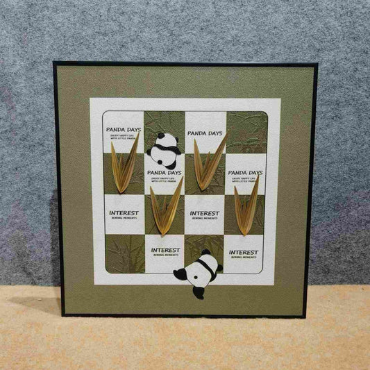 Panda Patchwork: Textured Whimsical Wall Art
