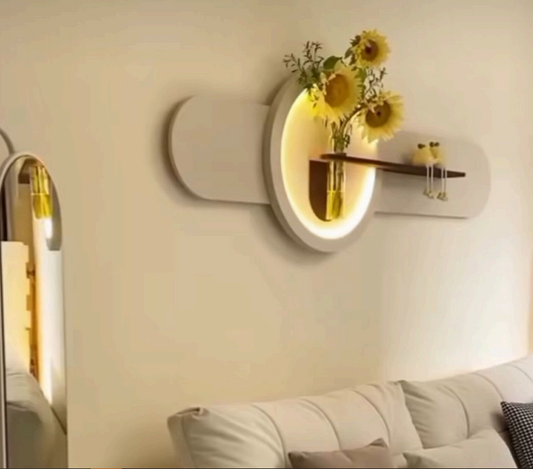 Sunflower Embrace - Illuminated Modern Wall Art with Floral Display