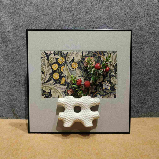 Floral Embrace: Textured Botanical Art in Modern Holder