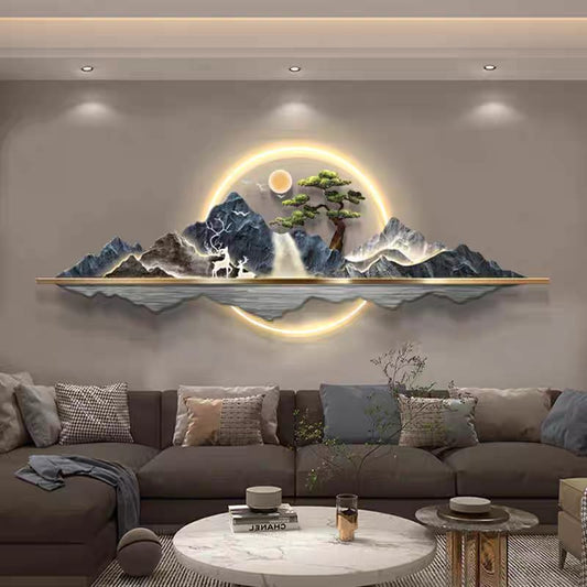 Serene Mountain Vista 3D LED Wall Art