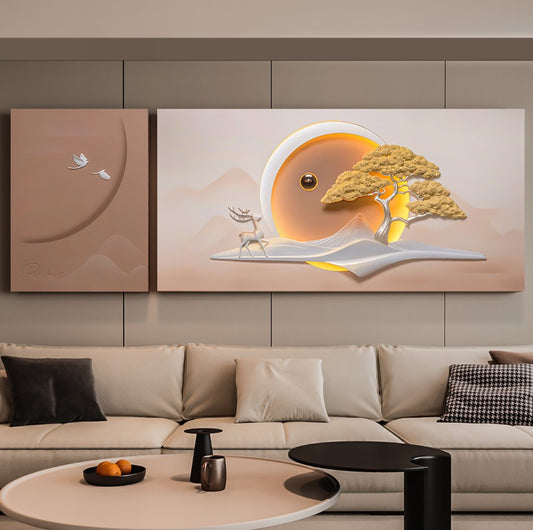 "Tranquil Dream" 3D Paired Wall Art with Integrated LED Light