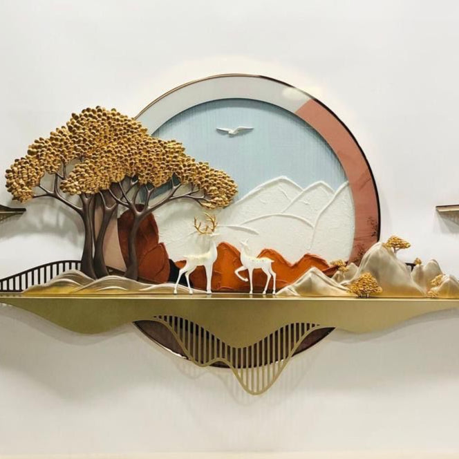 Driftwood Ocean Ripple Wall Sculpture with LED Glow