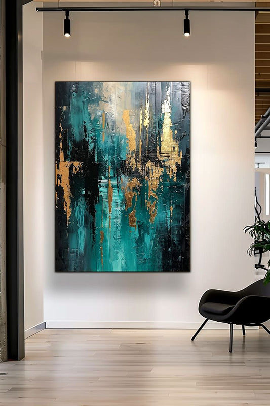 Emerald Glow 3D Textured Handcrafted Landscape Painting