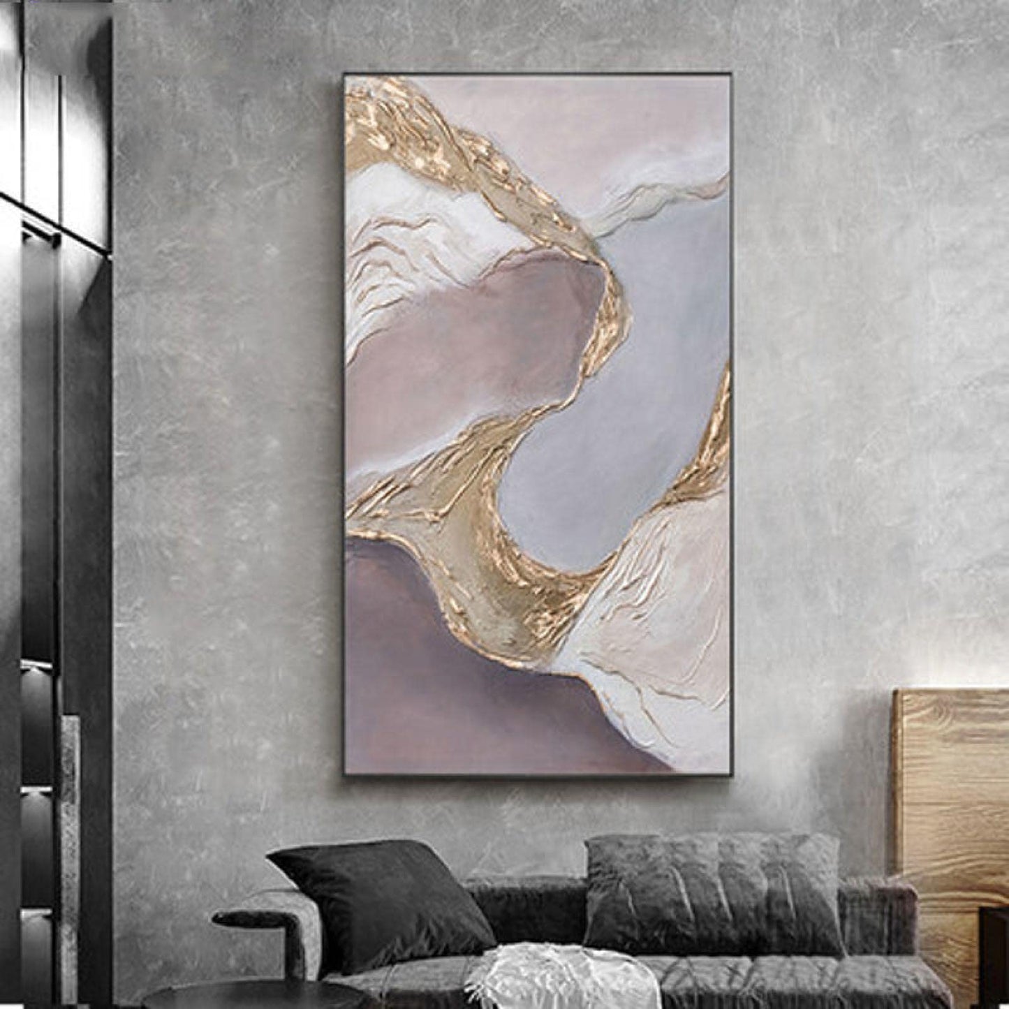 Golden Horizon - Abstract Textured Handcrafted Wall Art