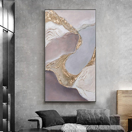 Golden Horizon - Abstract Textured Handcrafted Wall Art