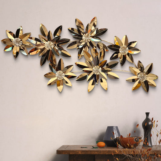 Radiant Blossom Array: Metallic Wall Art