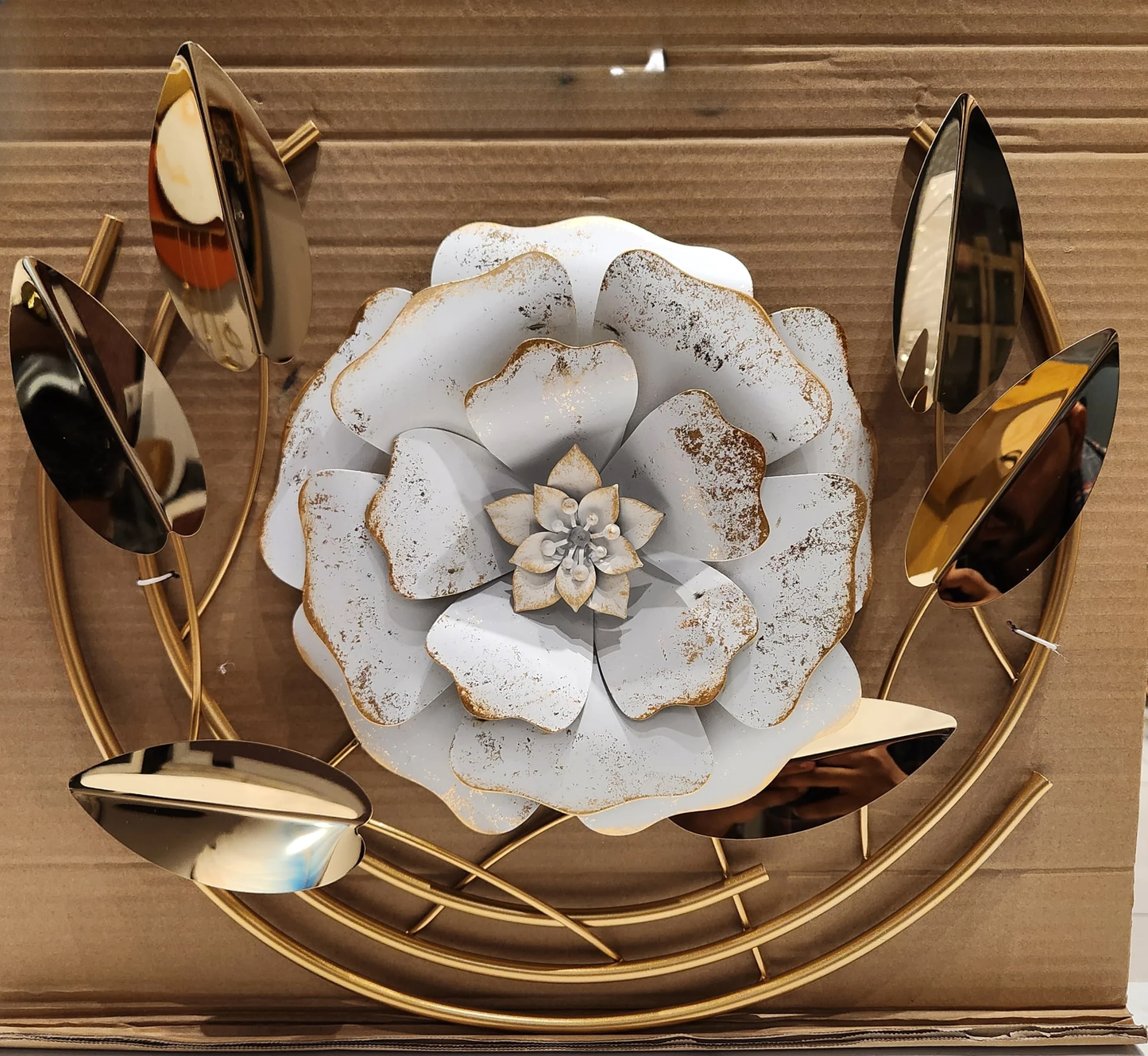 Elegant Rose Trio: Metallic Floral Wall Art