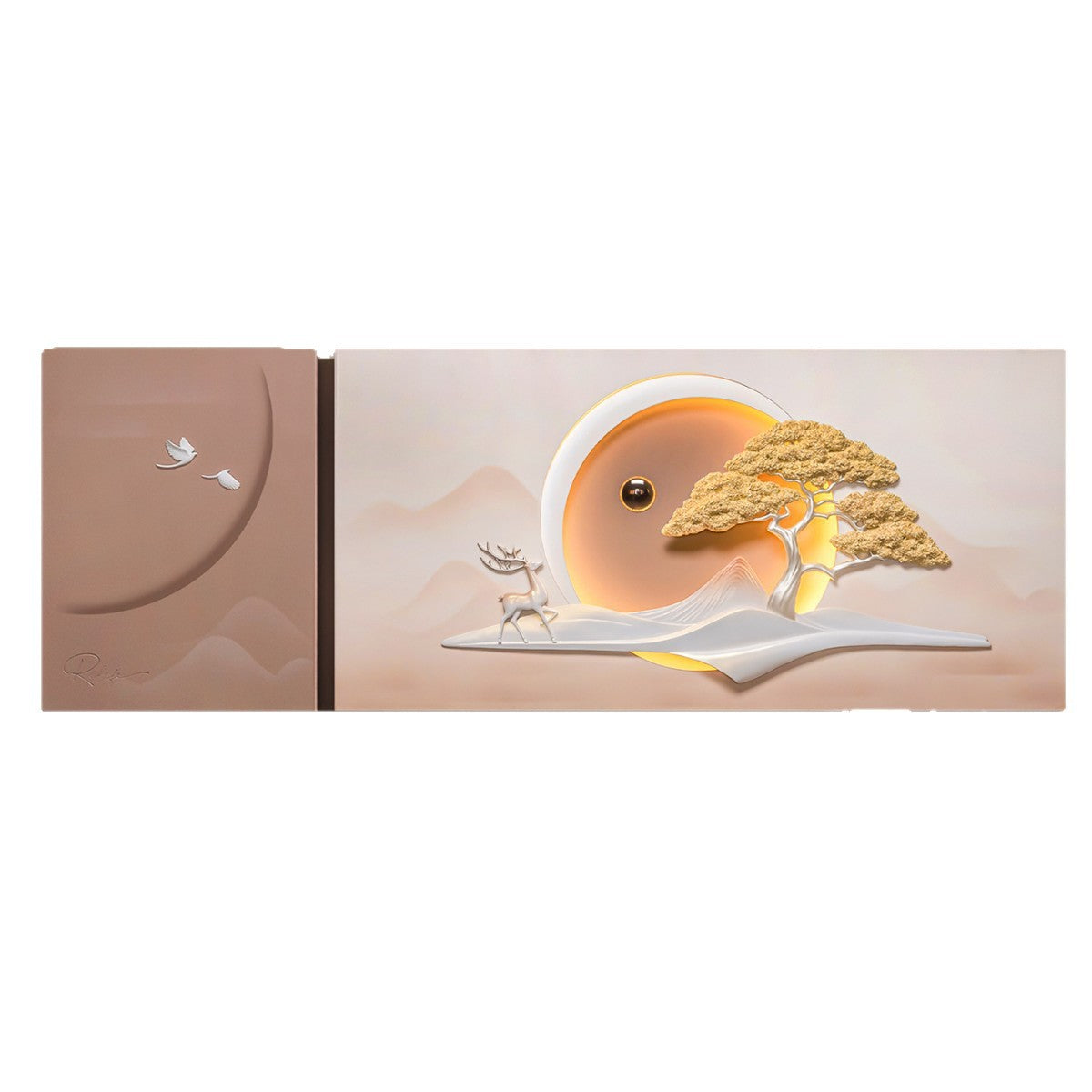 "Tranquil Dream" 3D Paired Wall Art with Integrated LED Light