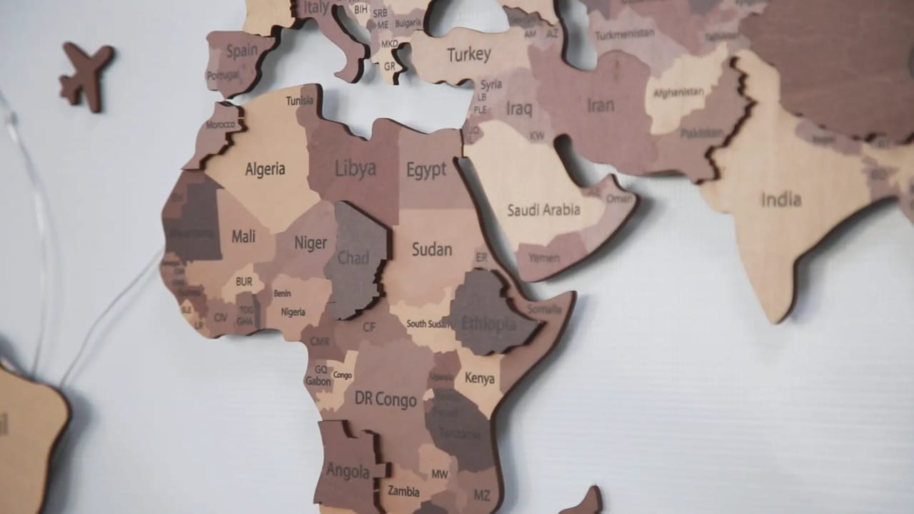 Wooden 3D World Map Wall Art for a Global Decor Statement