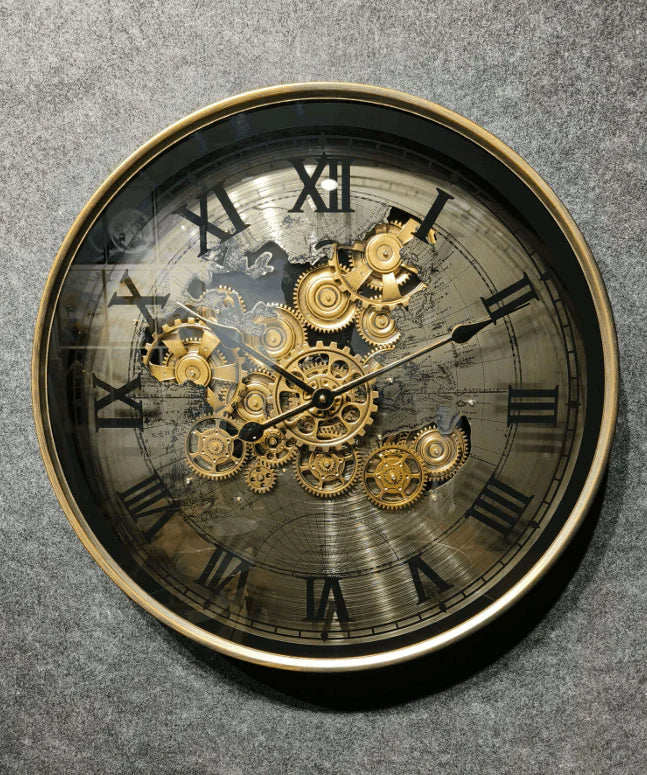 "Explorer's Guild" Steampunk World Map Wall Clock Decor - view 2