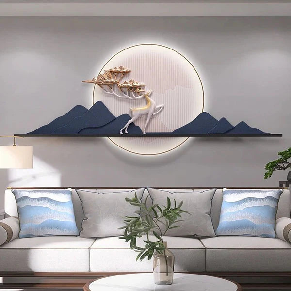Celestial Harmony Glow: LED Wall Art with Starry Scene