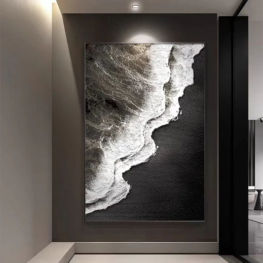 Ocean Wave Embrace 3D Textured Handcrafted Landscape Painting
