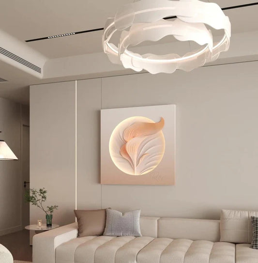 "Radiant Bloom" 3D Textured Floral Wall Art with Integrated LED Light