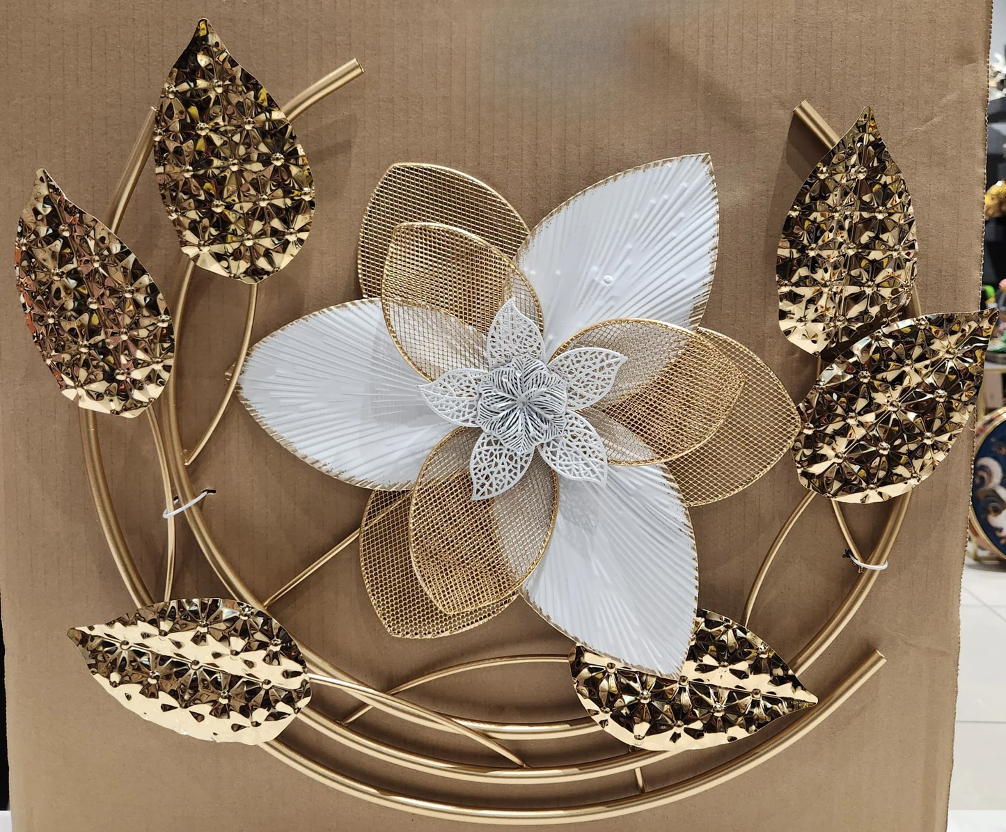 Golden Blossom Trio: Metallic Floral Wall Art