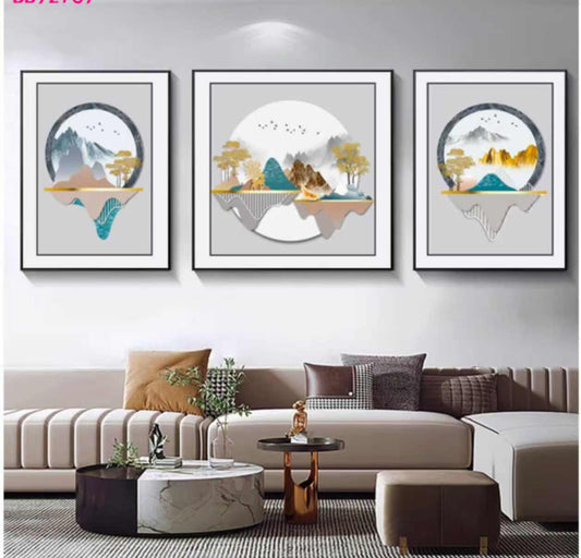 "Zen Horizon" Modern Landscape Wall Art Set