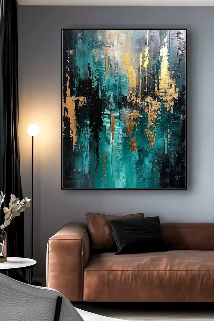 Emerald Glow 3D Textured Handcrafted Landscape Painting