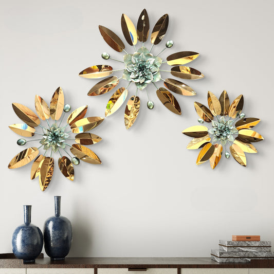 Luxe Floral Burst: Metallic Wall Art
