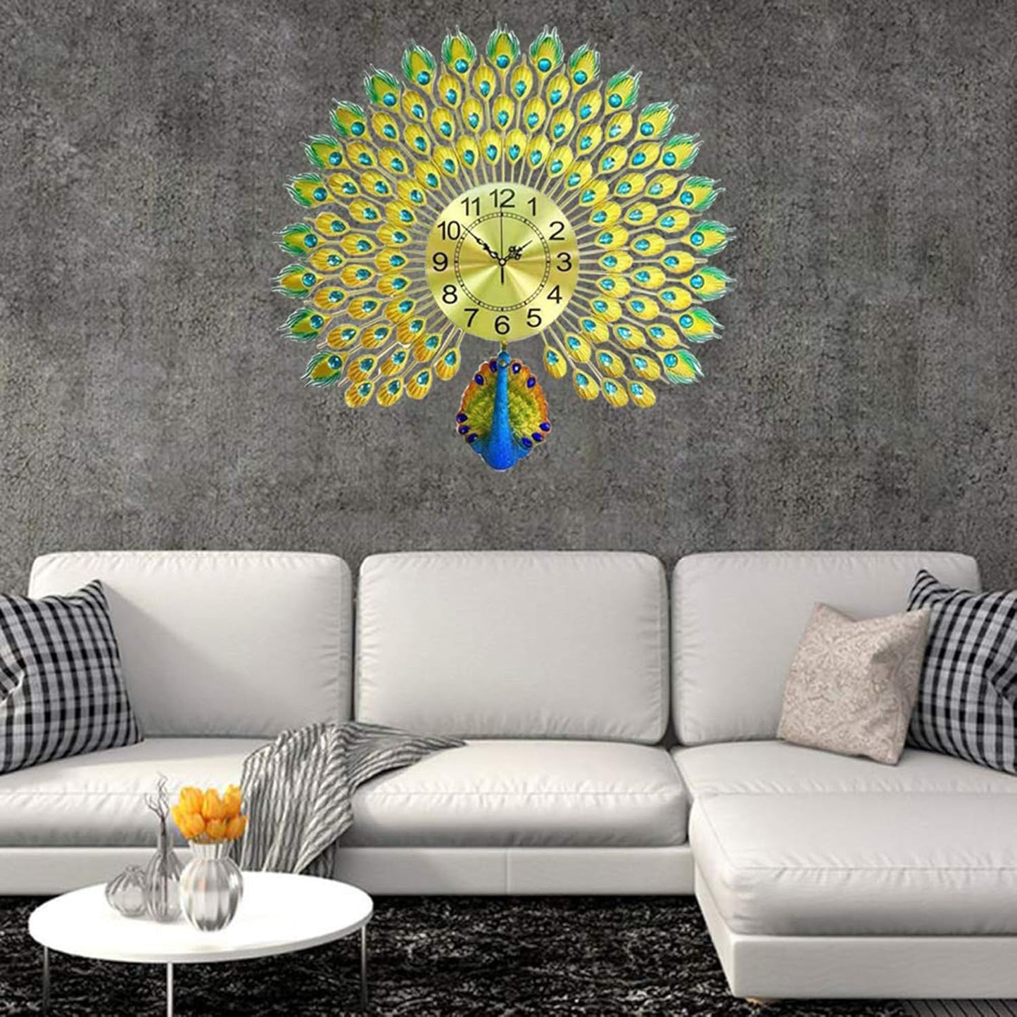 Premium Peacock Wall Clock – Elegant and Modern Statement Piece