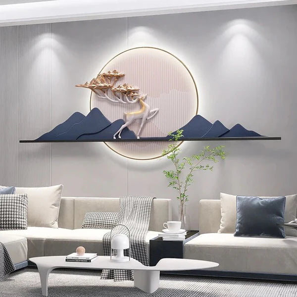 Celestial Harmony Glow: LED Wall Art with Starry Scene