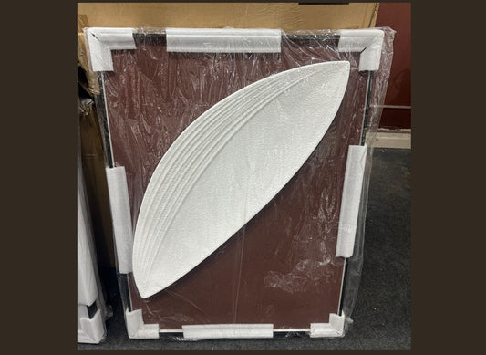 Ivory Leaf on Maroon – 3D Matt Art Wall Decor