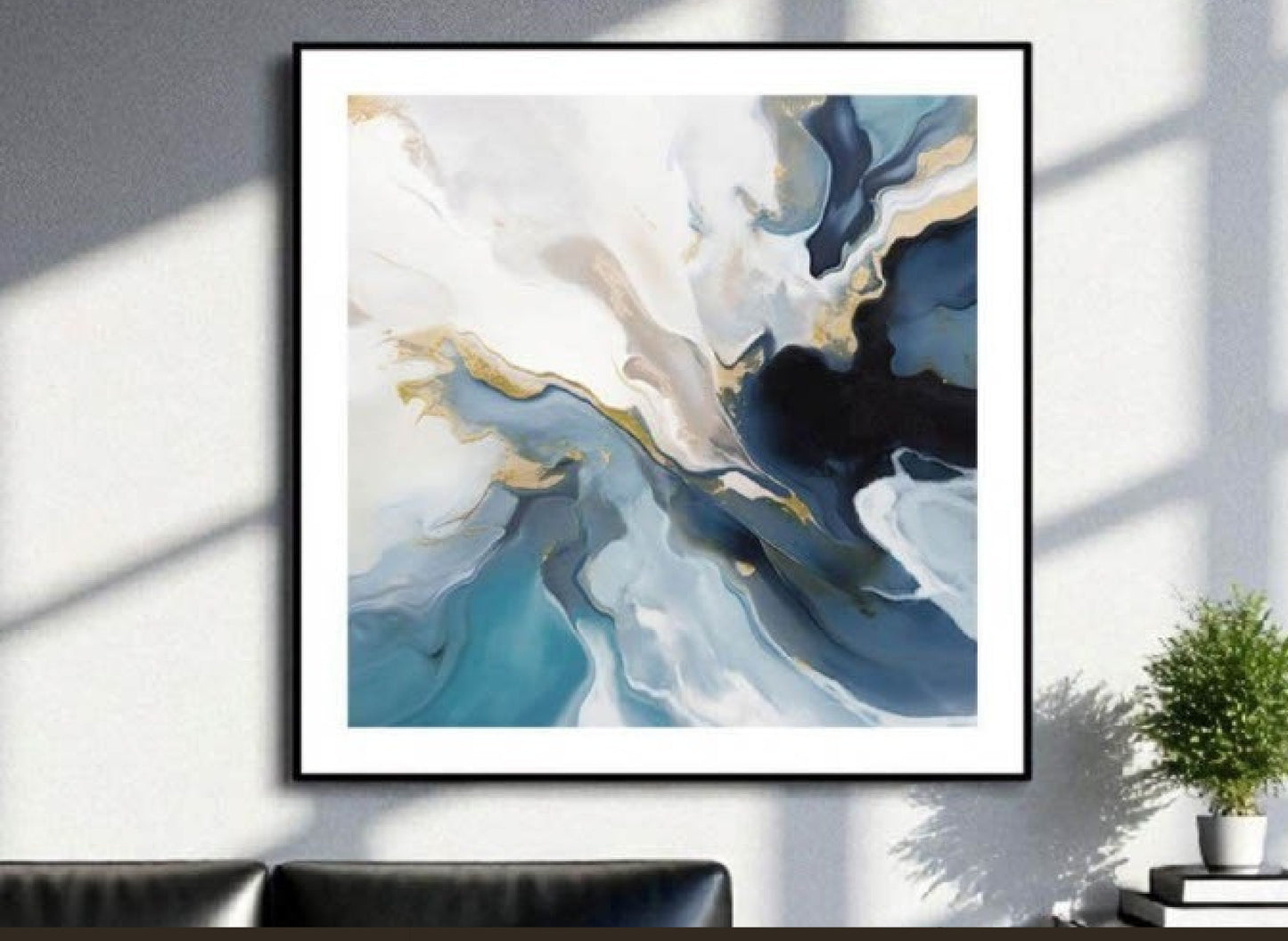 Sapphire Marble – Abstract Canvas Wall Art
