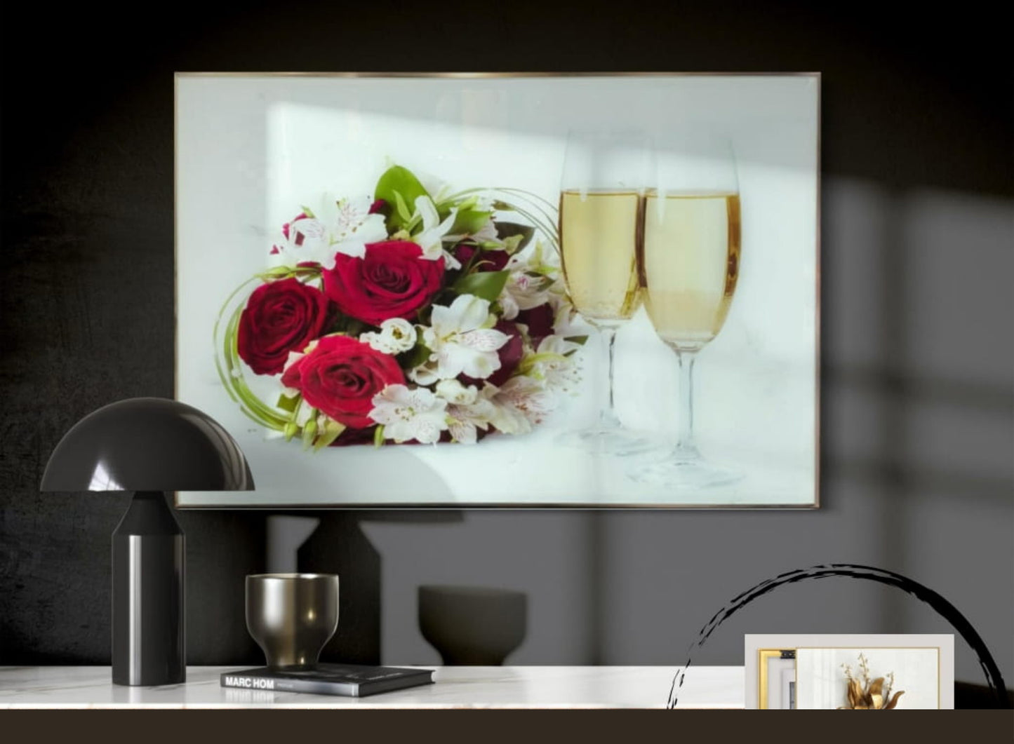 Champagne Roses – MCB Box Cover Glass Art