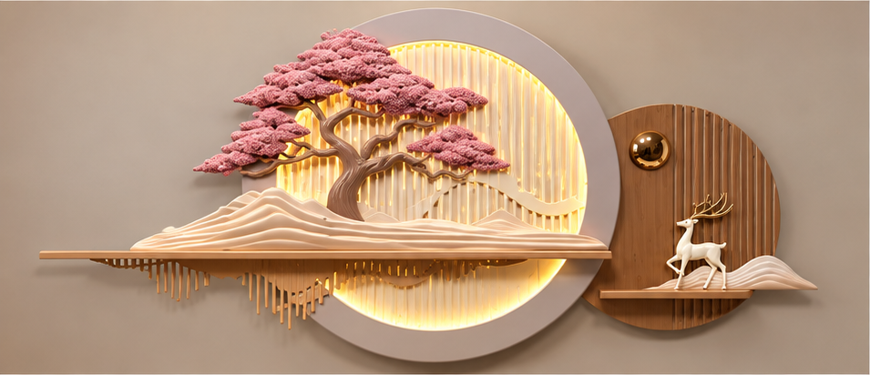 Modern Iron Tree in Starlit Sky Decor Wall Art