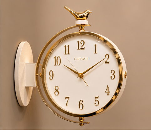 Sparrow Retro Station Double-Sided Wall Clock Decor for Vintage Char