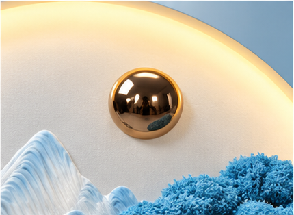 "Lunar Peaks" 3D Triptych Wall Art with Integrated LED Light