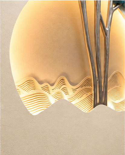 Hand-Etched Copper Elephant Wall Relief with LED Accent