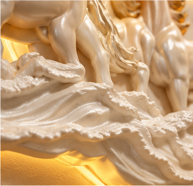 "Dynamic Gallop" 3D 7 Horses Wall Art