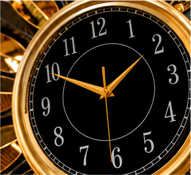 Black & Gold Sunburst Petal Metal Wall Clock 23 x 23 Inch