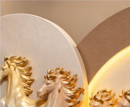 "Dynamic Gallop" 3D 7 Horses Wall Art