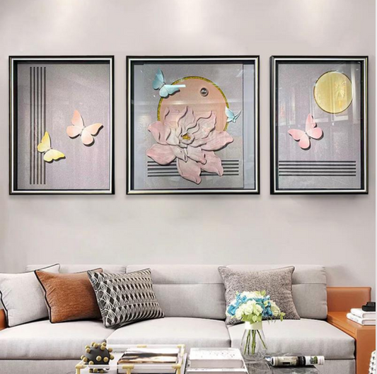 Butterfly Bloom – 3 Piece Luxury Wall Decor Set