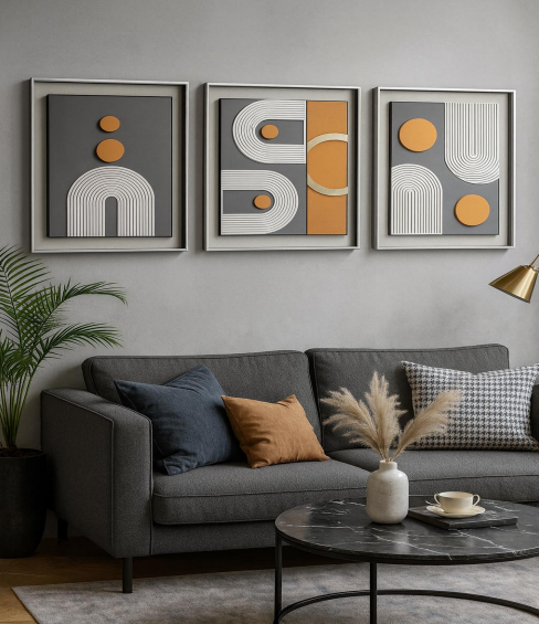 Geo Luxe – 3 Piece Modern Wall Decor Set