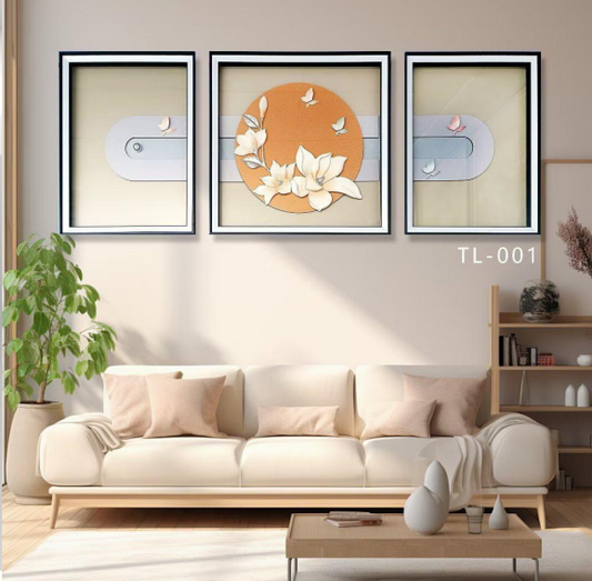 Floral Harmony – 3 Piece Luxury Wall Decor Set
