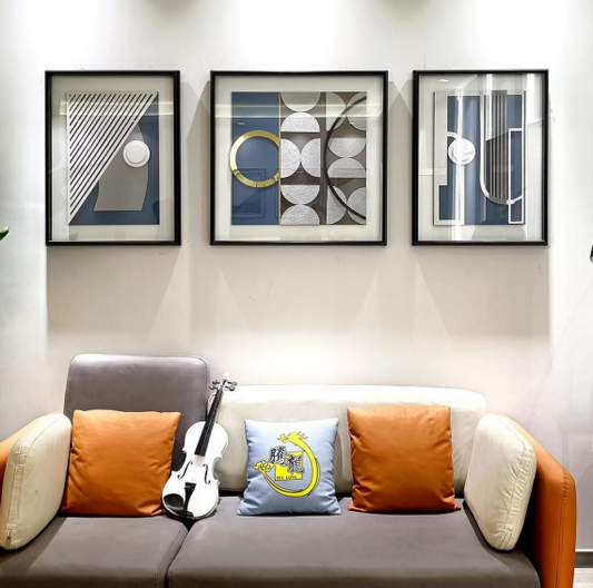 Modern Geometry – 3 Piece Luxury Wall Decor Set