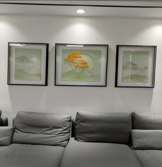 Golden Harmony – 3 Piece Luxury Wall Decor Set