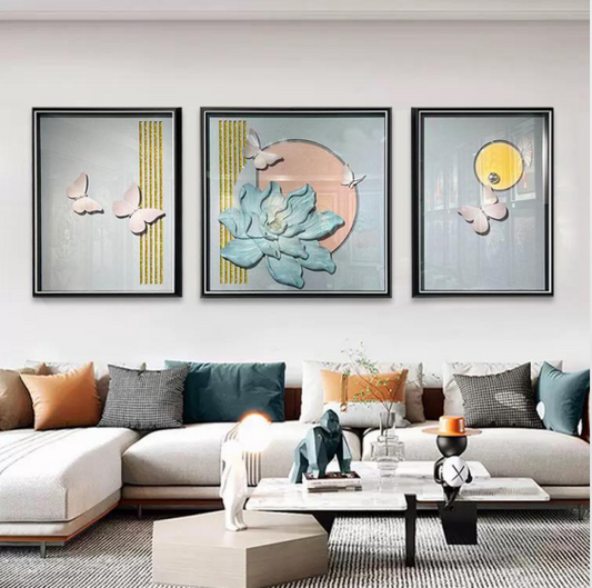 Blooming Grace – 3 Piece Luxury Wall Decor Set