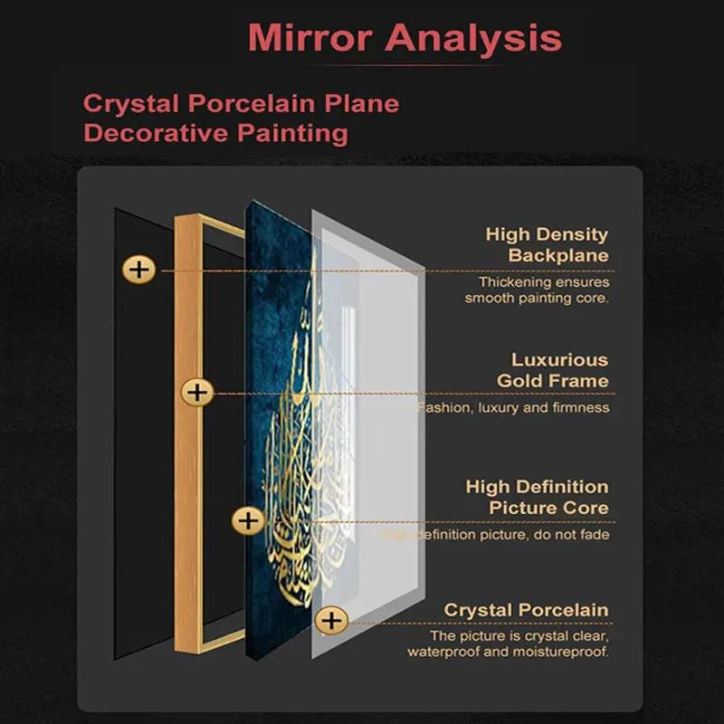 Nature Abstract Crystal Painting with Metal Frame &amp; LED – 24x72 Inches