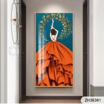 Imported Crystal Painting with PVC Frame | 24 x 36 Inches | Golden Frame | Porcelain Crystal Art