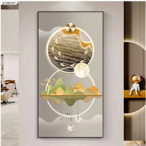 Imported Crystal Painting with PVC Frame | 24 x 36 Inches | Golden Frame | Porcelain Crystal Art