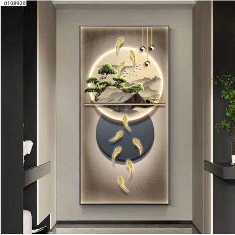 Imported Crystal Painting with PVC Frame | 24 x 36 Inches | Golden Frame | Porcelain Crystal Art