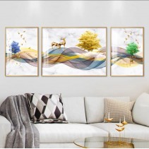 Crystal Painting  Set of 3 with Aluminum Frame 