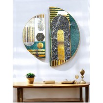  D Shape Crystal Painting Set of 2 Wall Decor