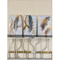  Set of 3 Crystal Glass Painting For Wall Decor [16x24 inch each]