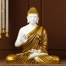 Golden White Dimond 15 Inch Buddha Statue 